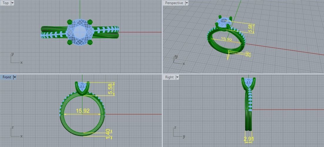 Solitaire ring Model 5601 3D print model_5