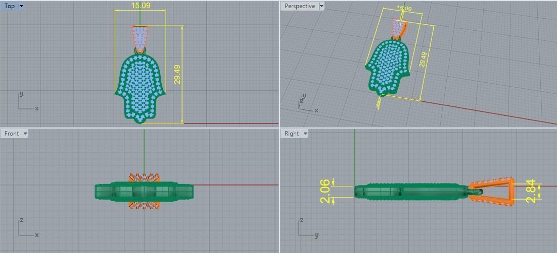 Hamsa pendant Model 5639 3D print model_5