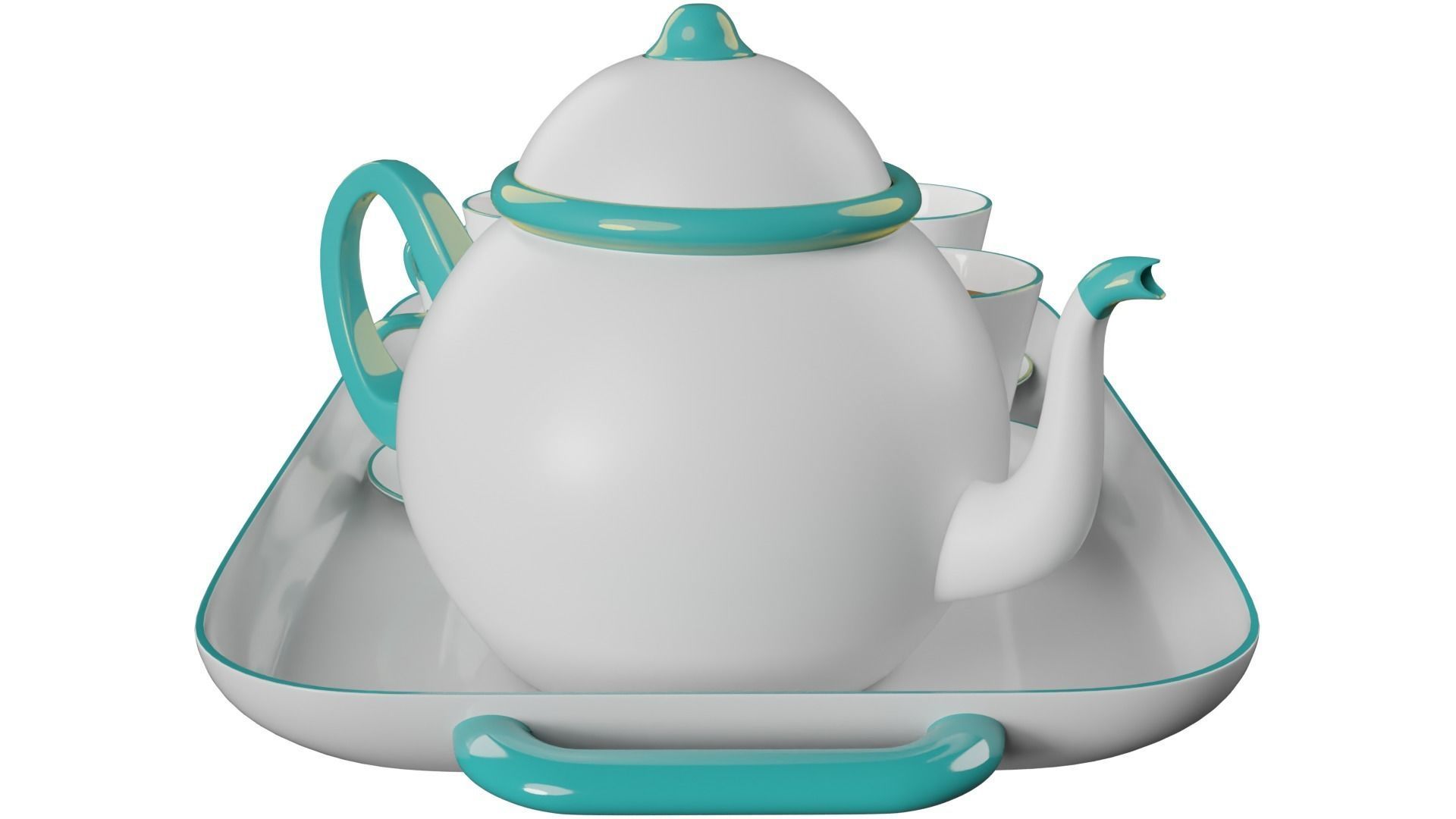 Tea cup set 3D model_7