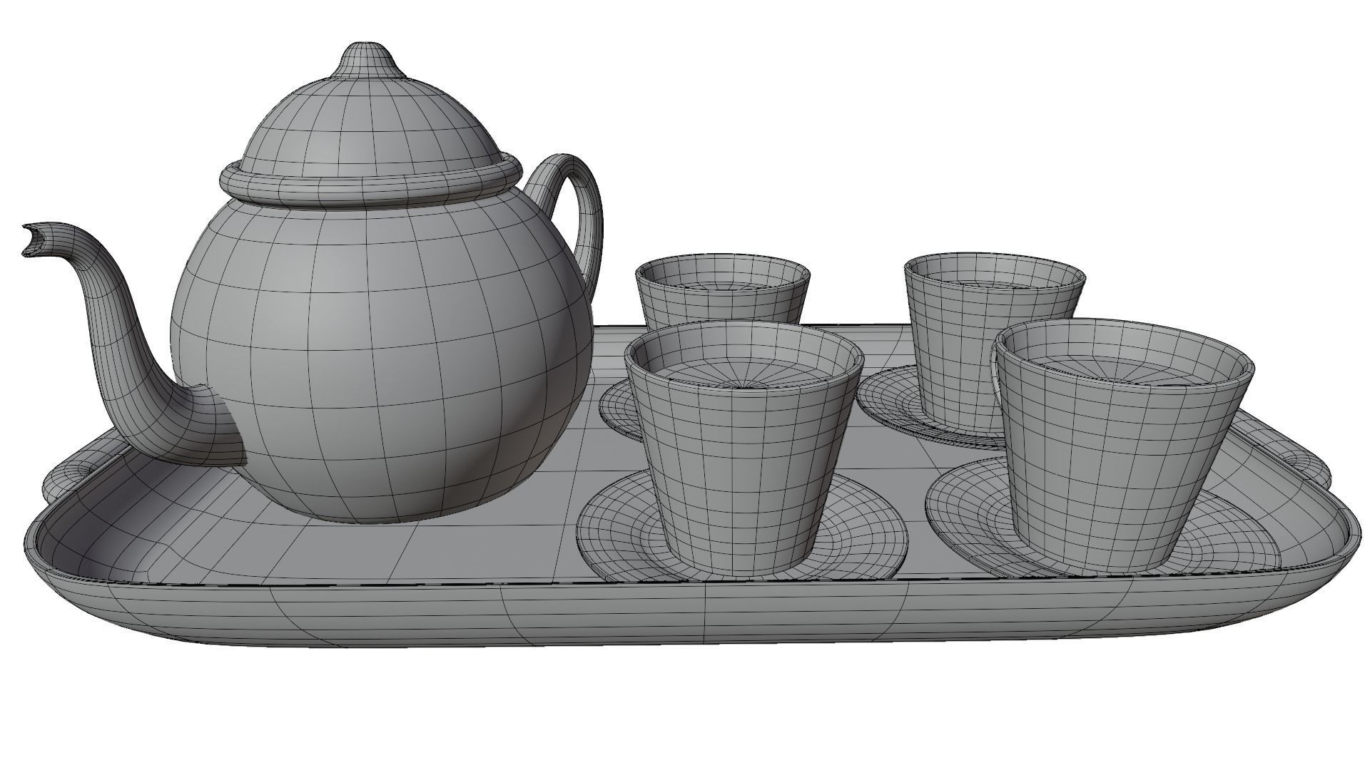 Tea cup set 3D model_10