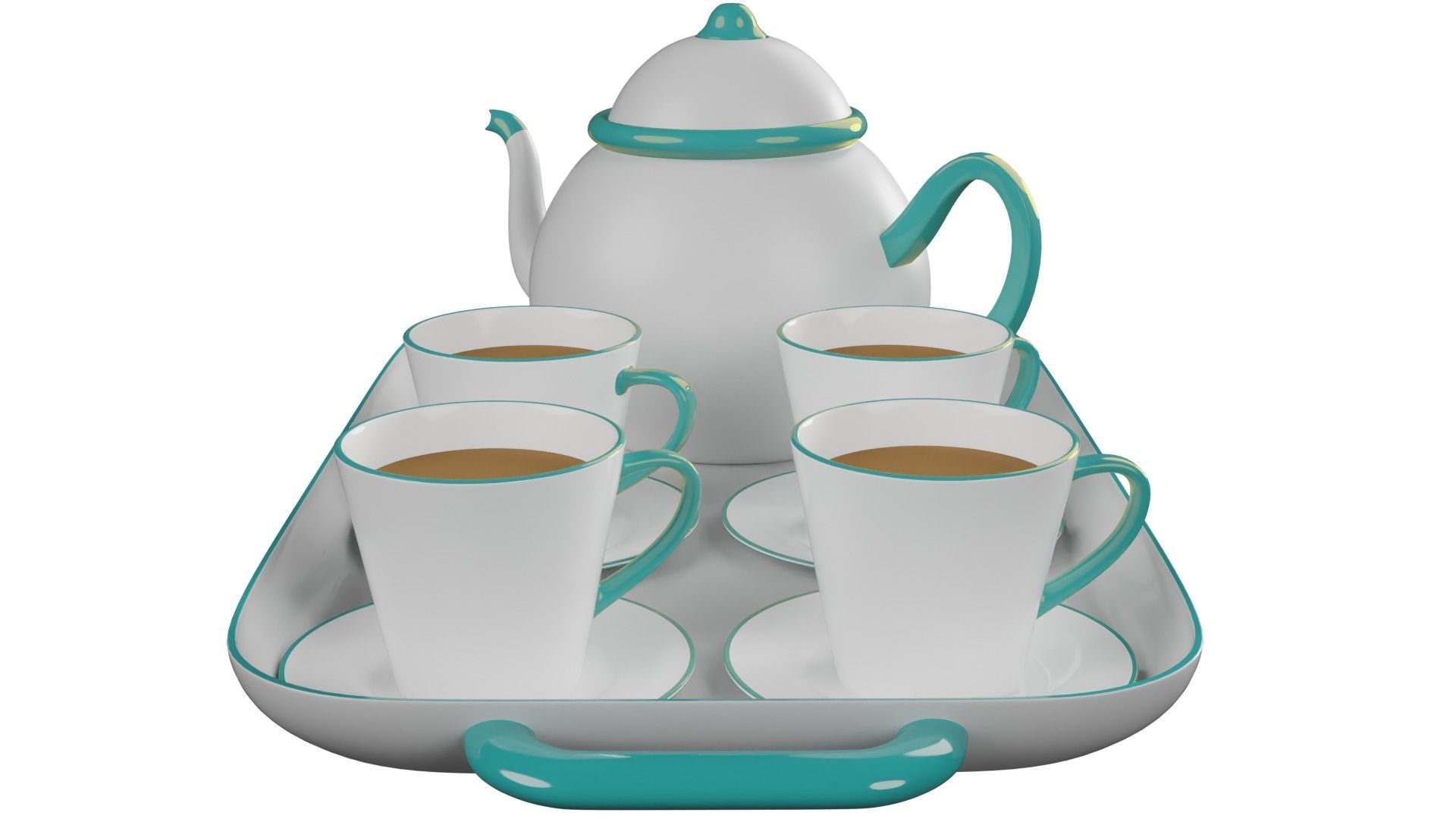 Tea cup set 3D model_3