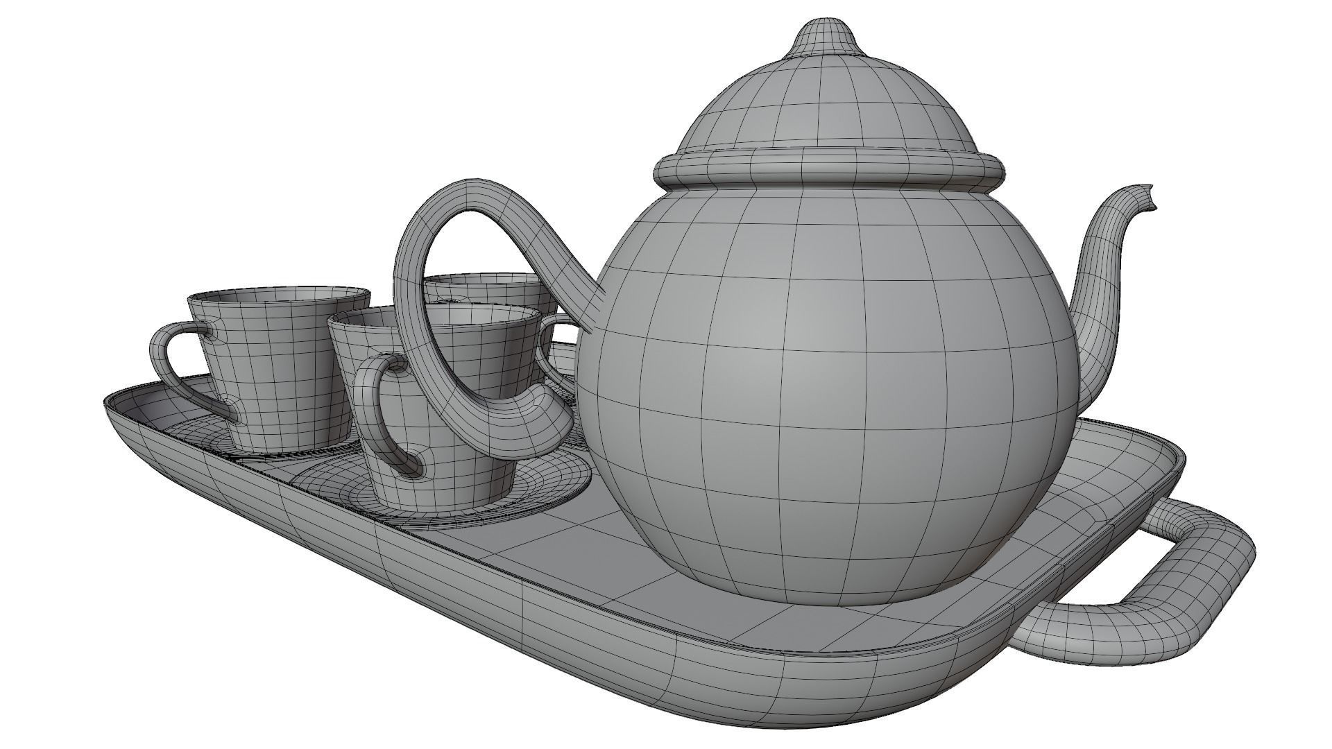 Tea cup set 3D model_15