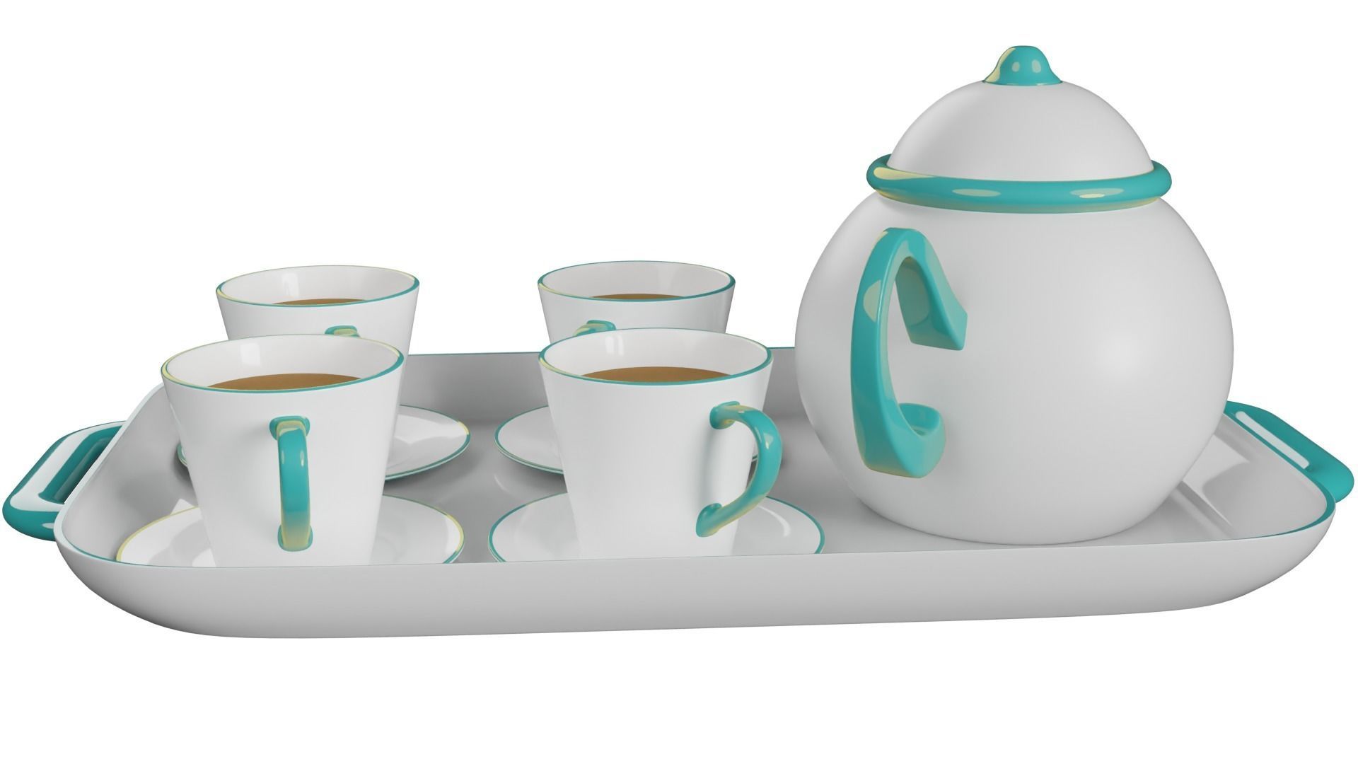 Tea cup set 3D model_5