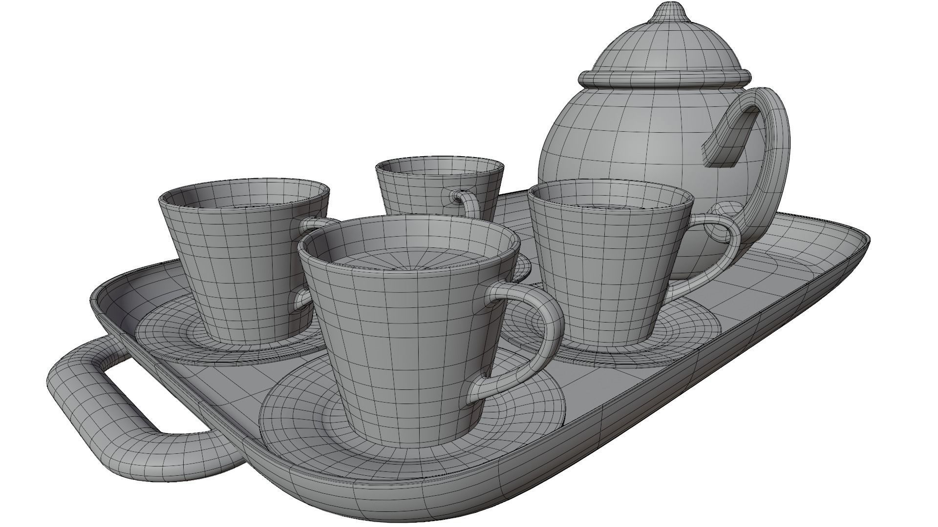 Tea cup set 3D model_13