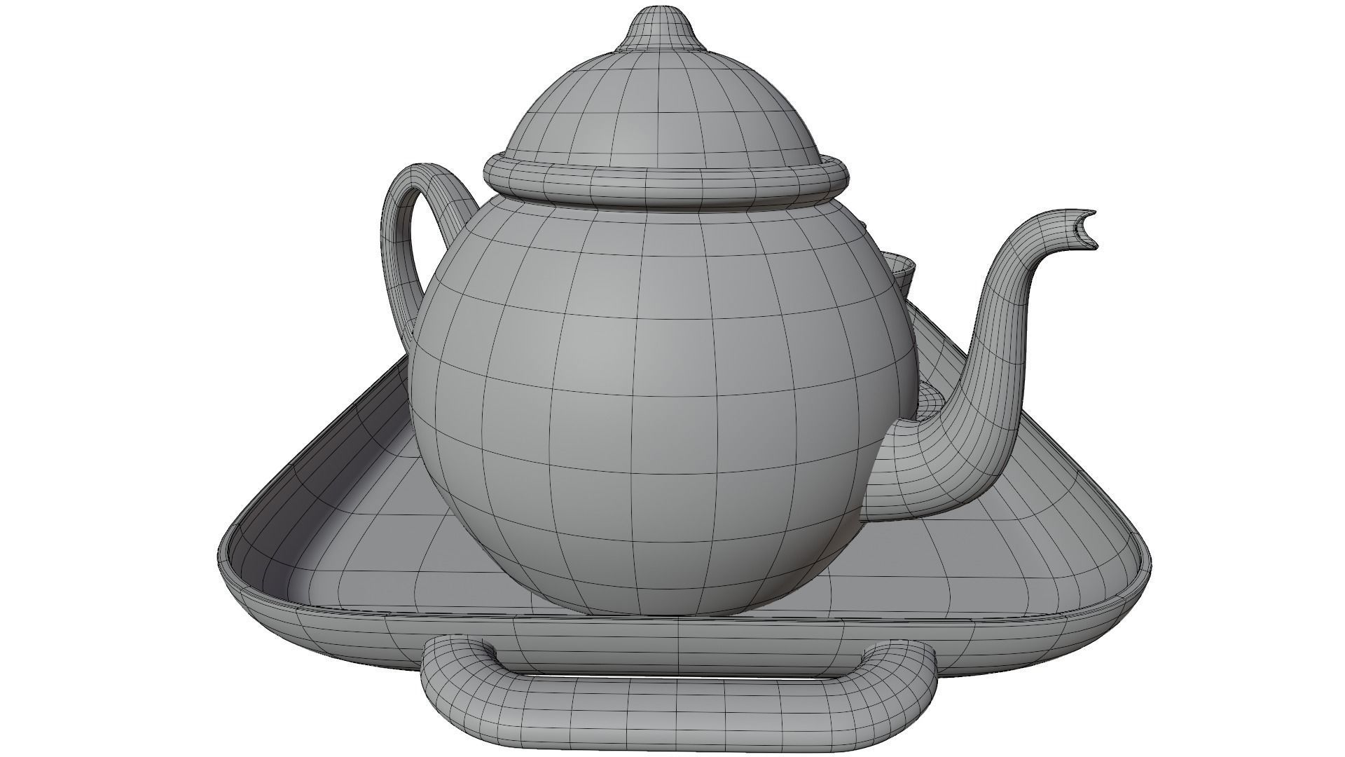 Tea cup set 3D model_16