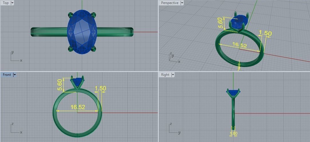 Solitaire ring Model 5619 3D print model_5