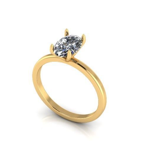 Solitaire ring Model 5619 3D print model_1
