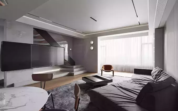 Minimalist Apartment Interior Design 3D model