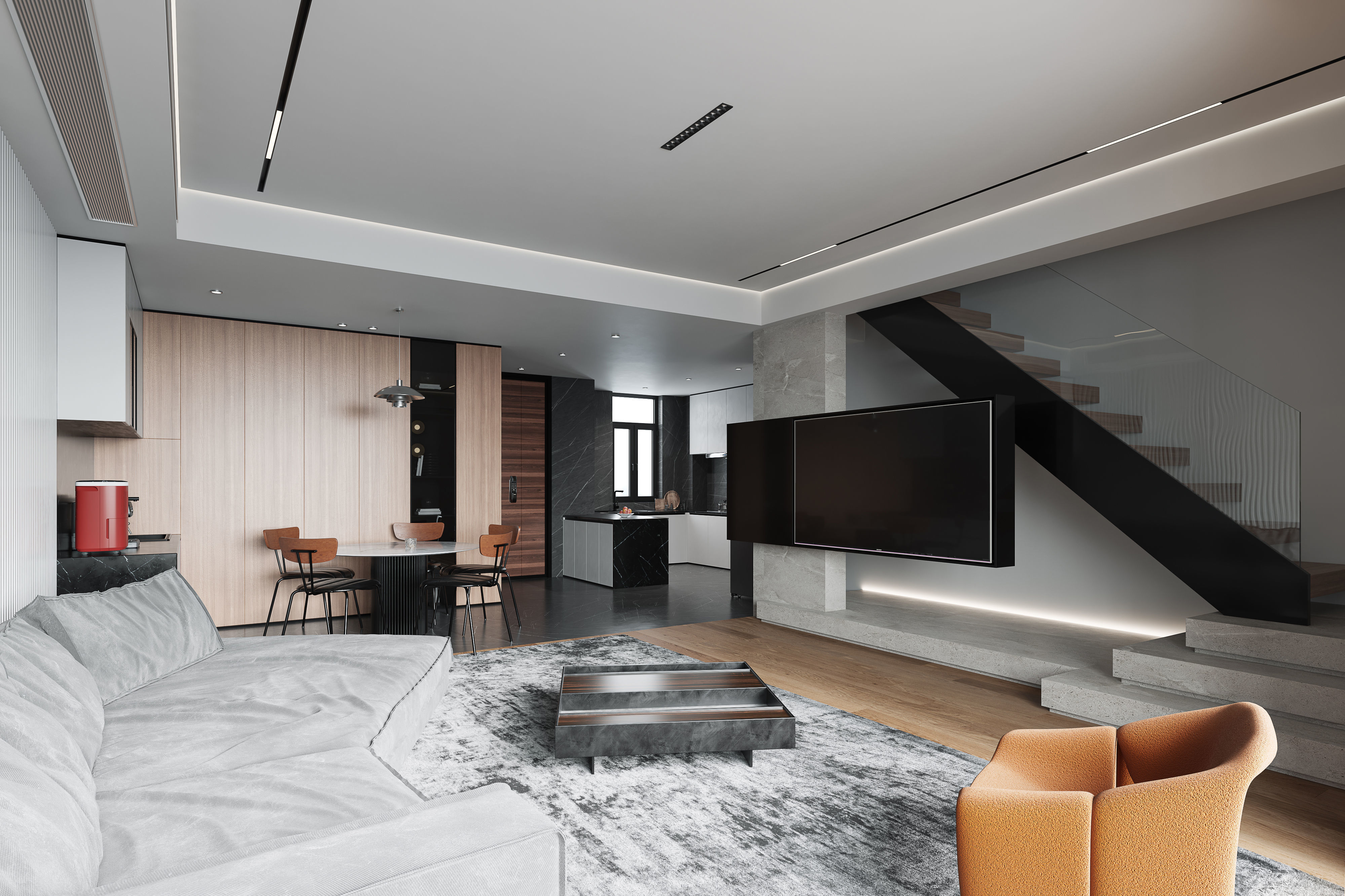 Minimalist Apartment Interior Design 3D model_6