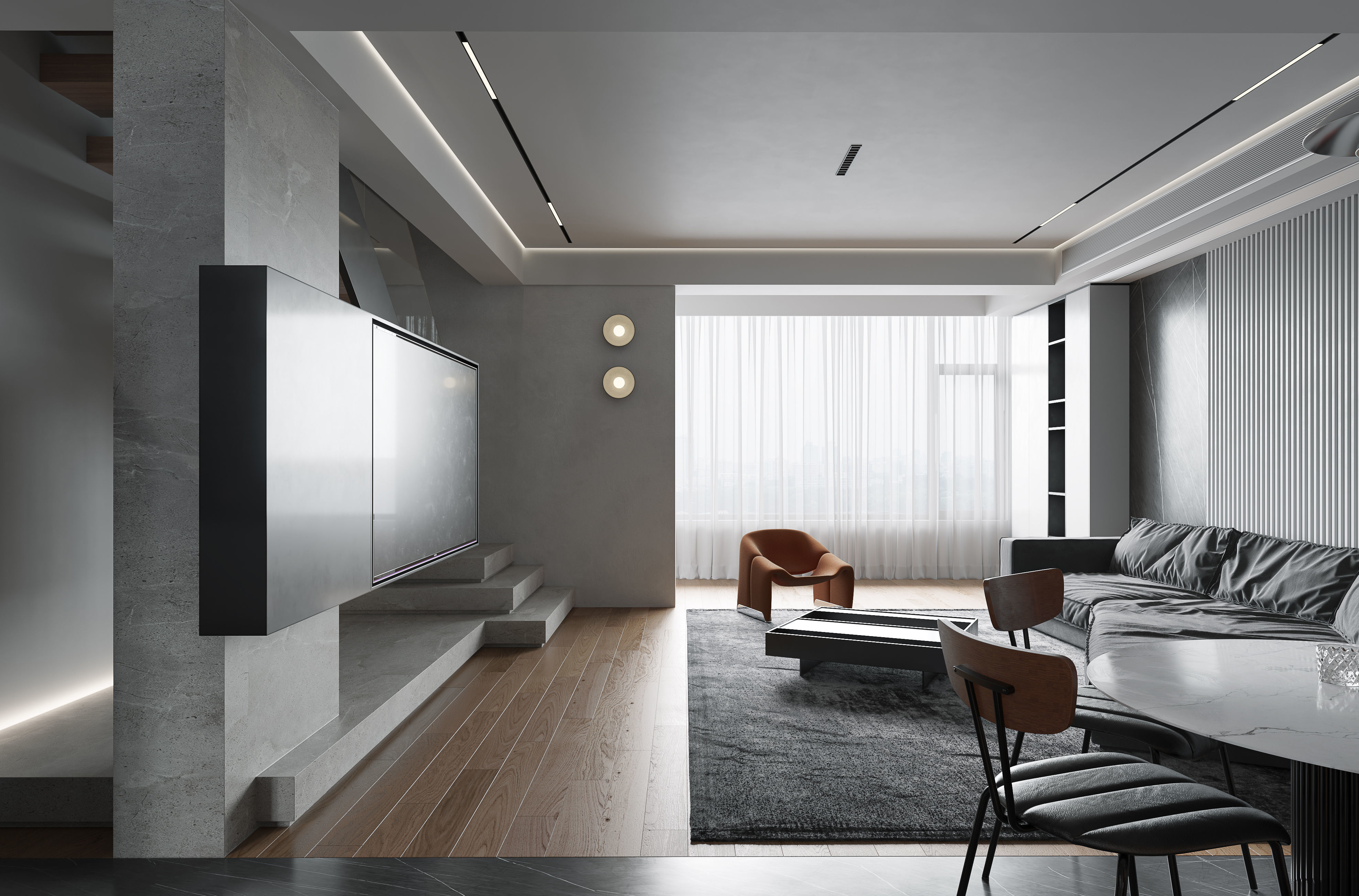 Minimalist Apartment Interior Design 3D model_1