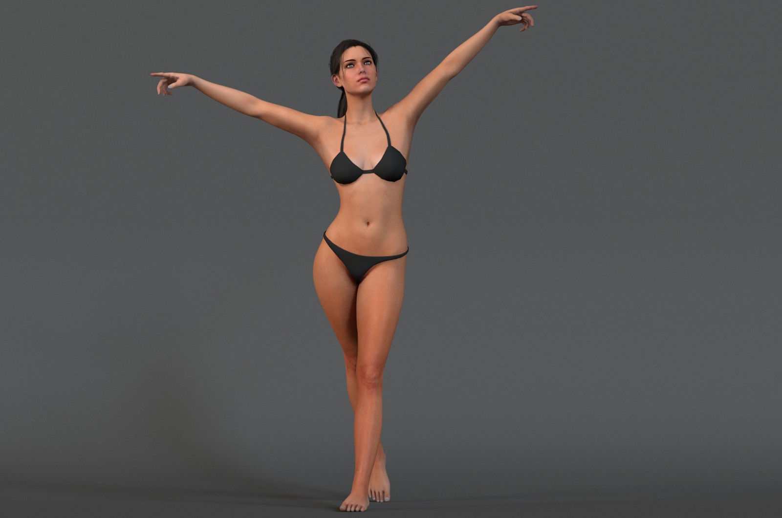 Female Base Rig Low-poly 3D model_5