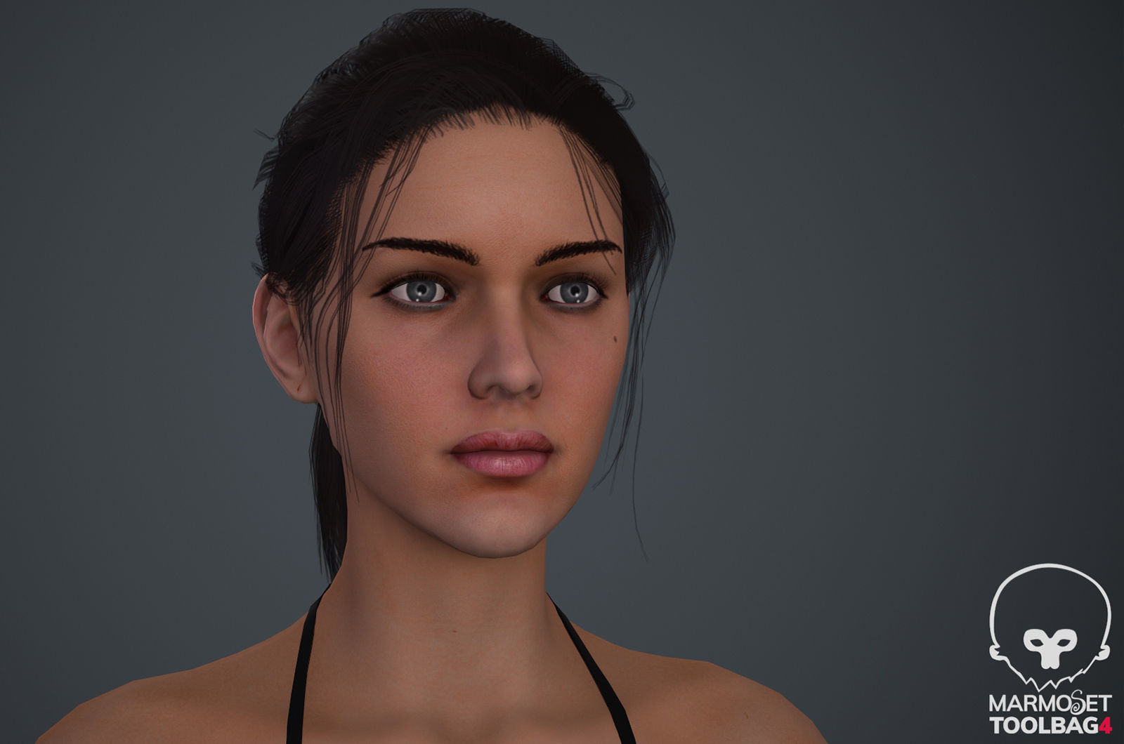 Female Base Rig Low-poly 3D model_12