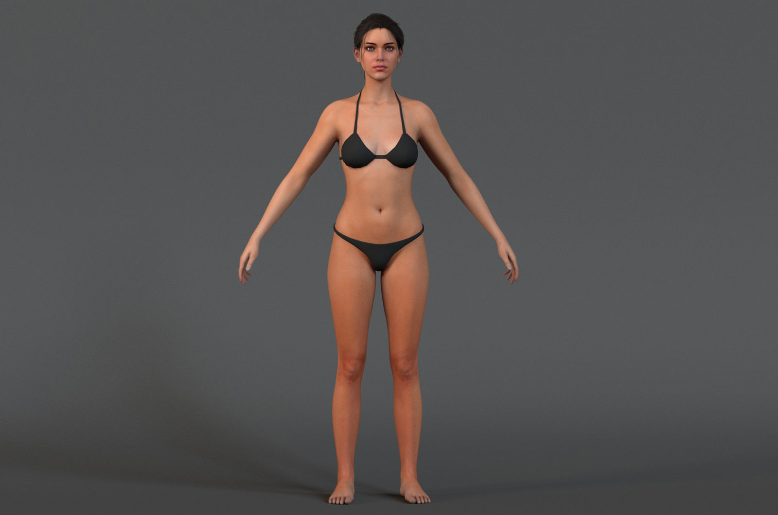 Female Base Rig Low-poly 3D model_6