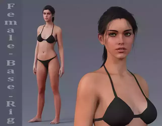 Female Base Rig Low-poly 3D model Female Base Rig Low-poly 3D model