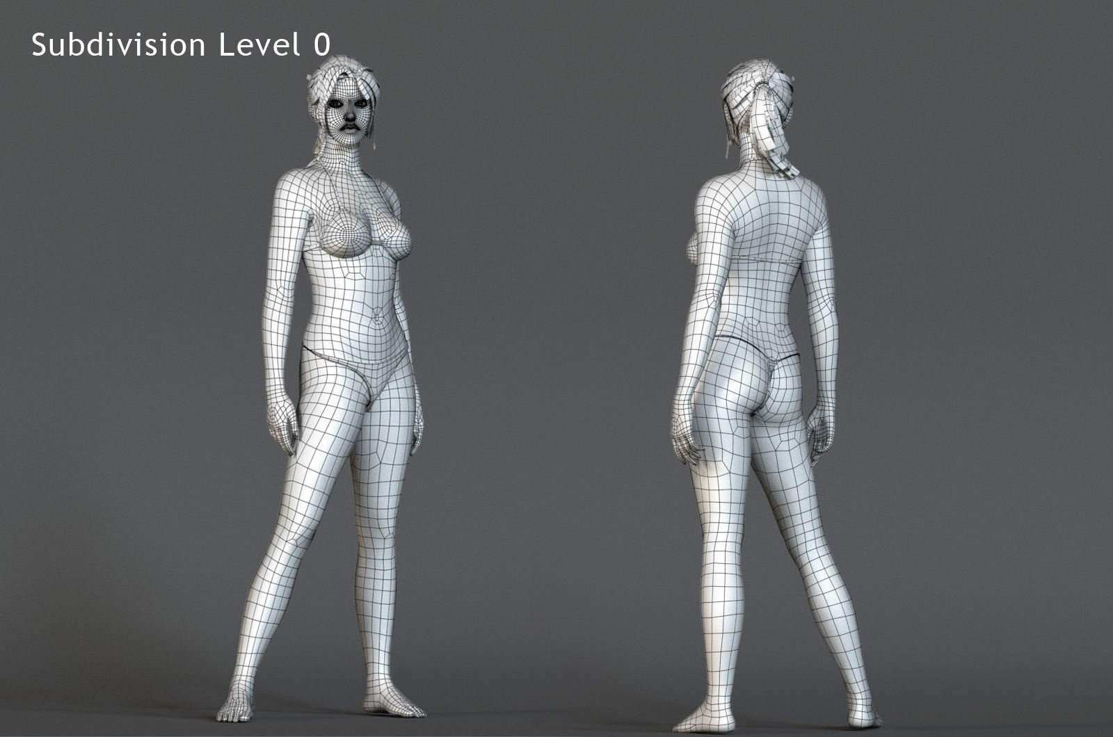 Female Base Rig Low-poly 3D model_20