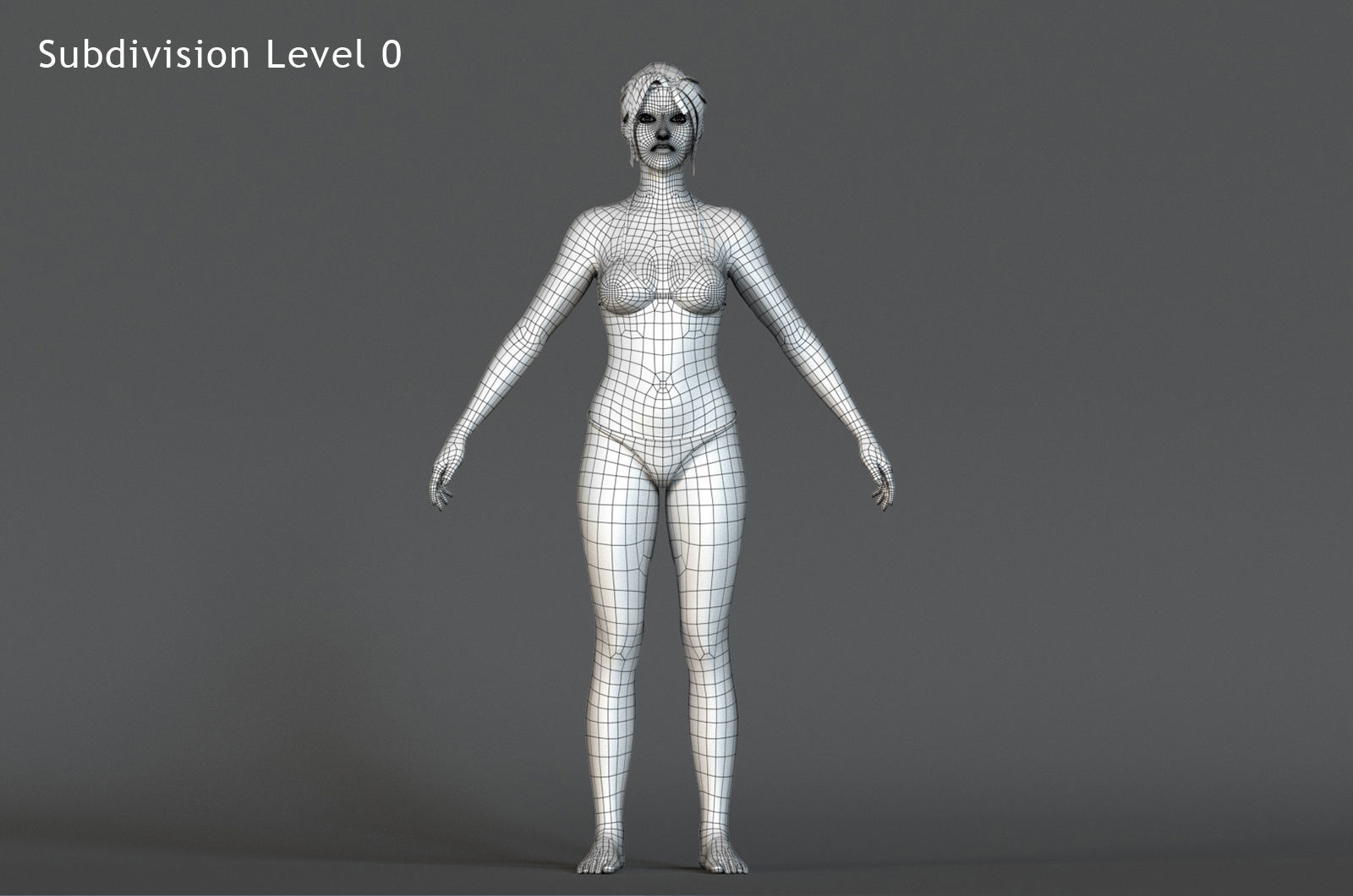 Female Base Rig Low-poly 3D model_21