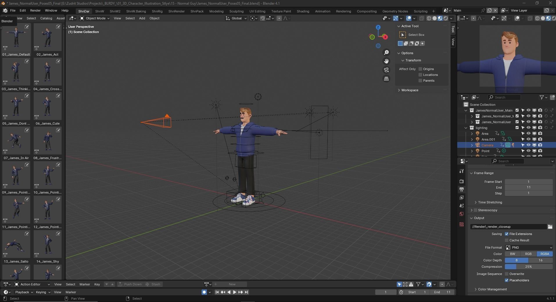 Cartoon Man Rigged Low-poly 3D model_3