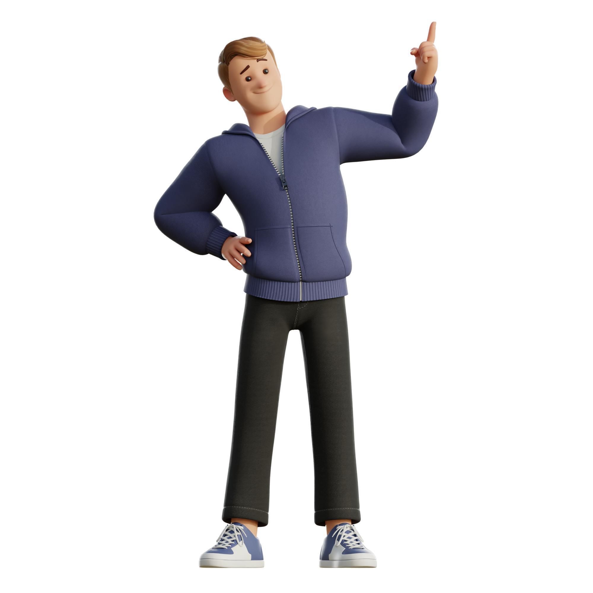 Cartoon Man Rigged Low-poly 3D model_38