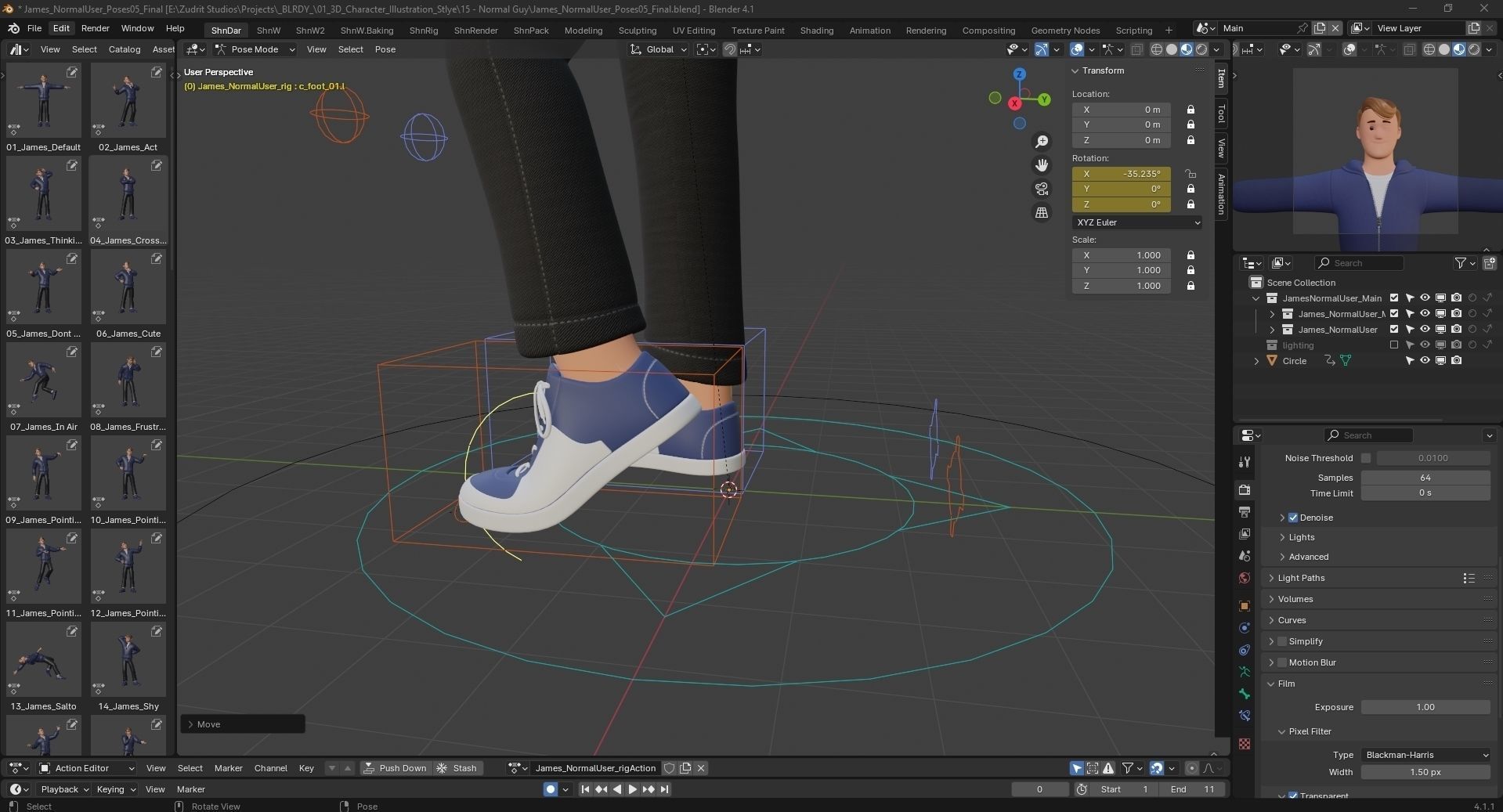 Cartoon Man Rigged Low-poly 3D model_10