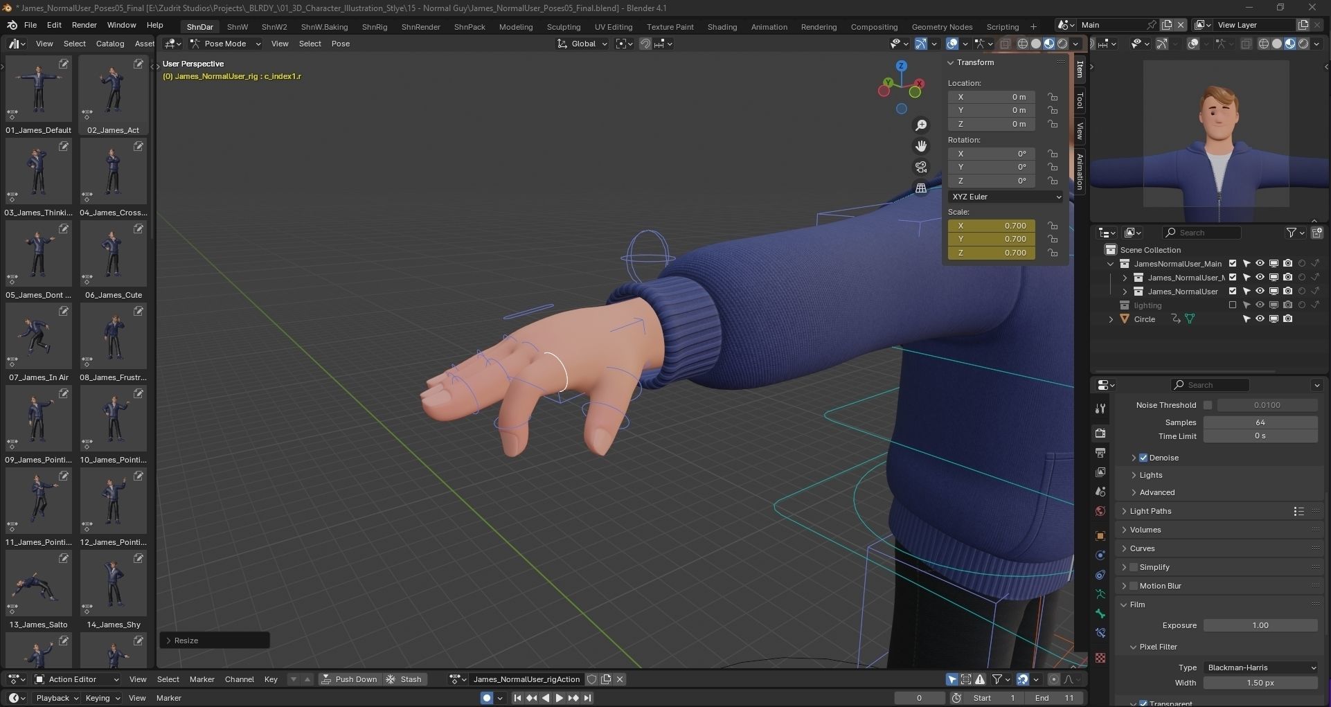 Cartoon Man Rigged Low-poly 3D model_11