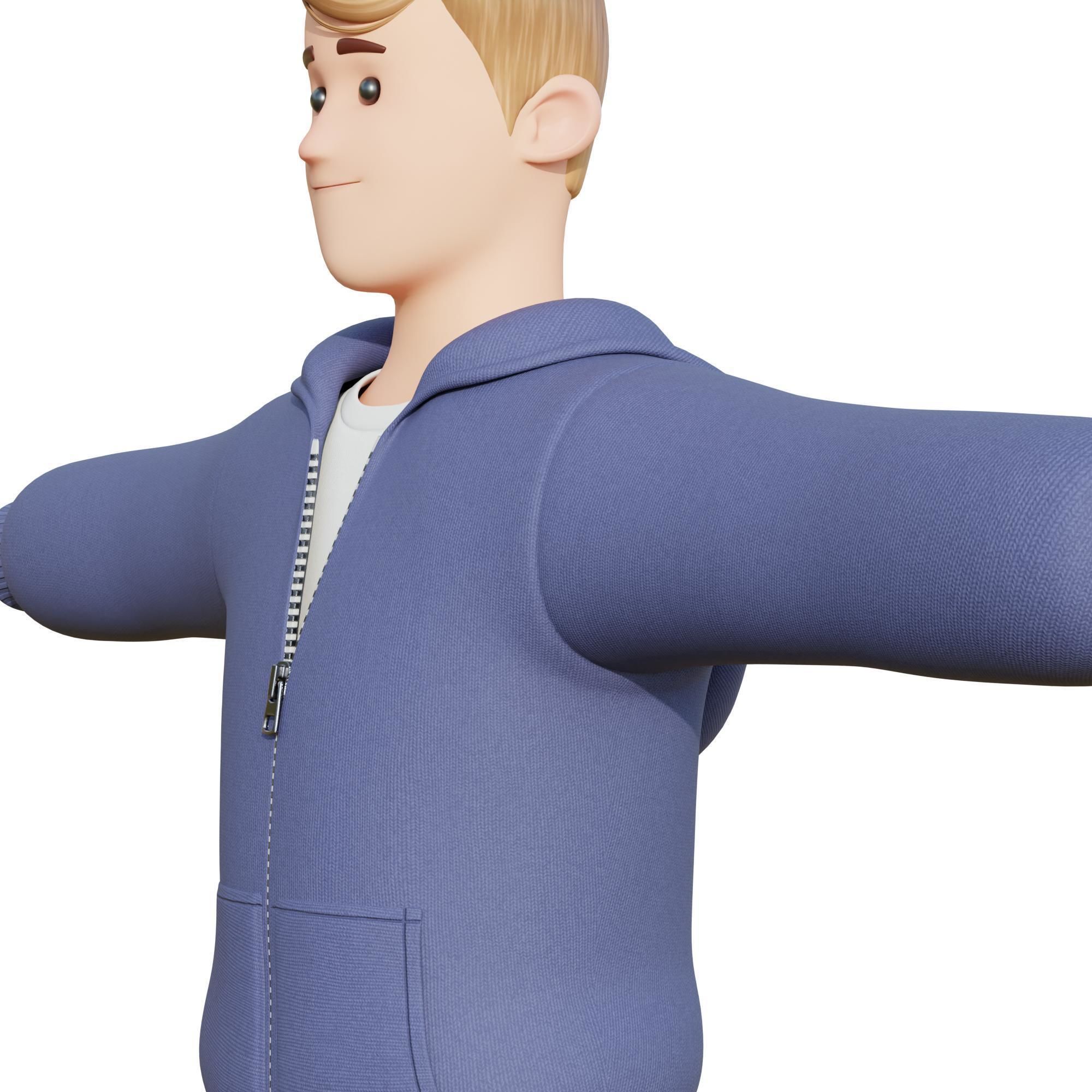 Cartoon Man Rigged Low-poly 3D model_40