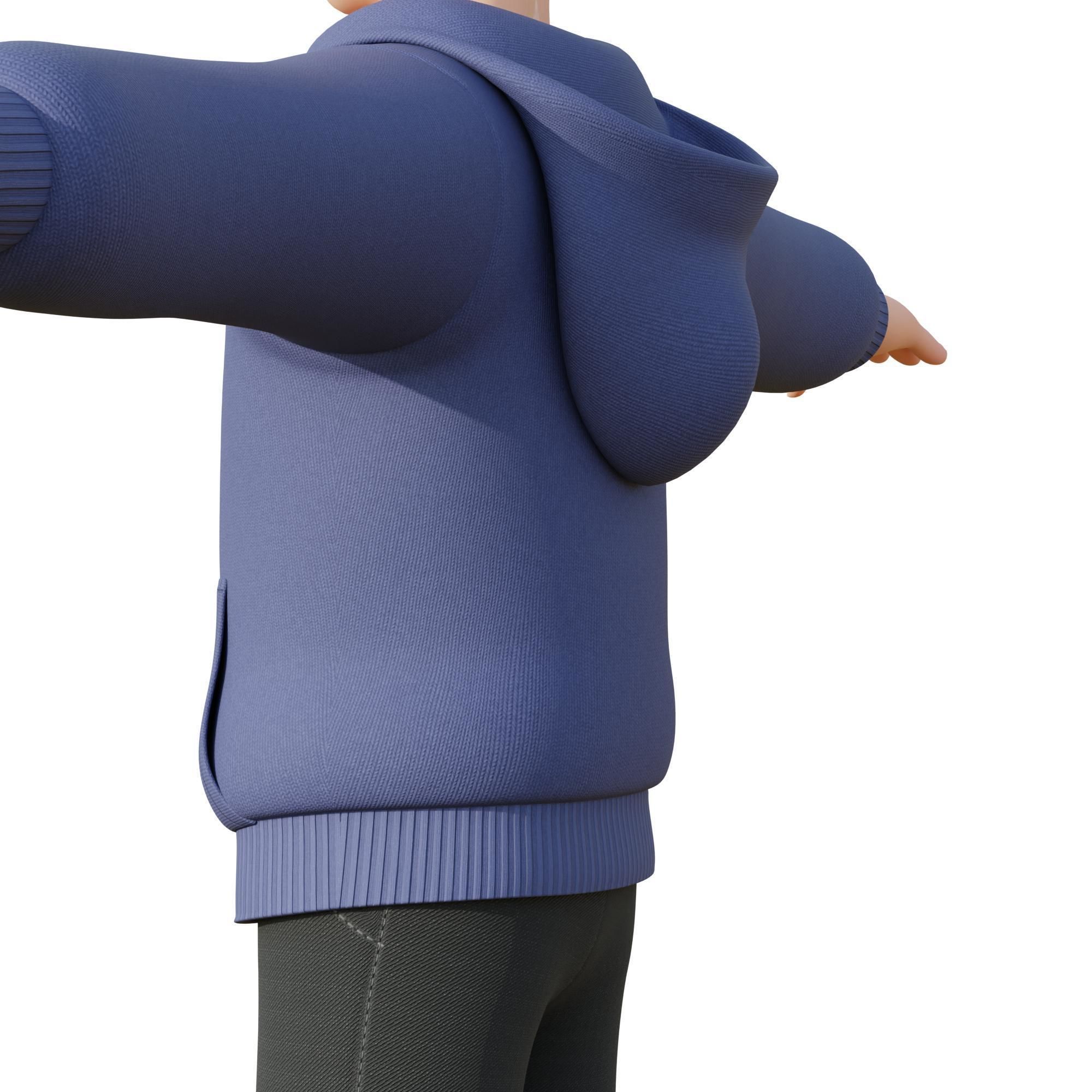 Cartoon Man Rigged Low-poly 3D model_41