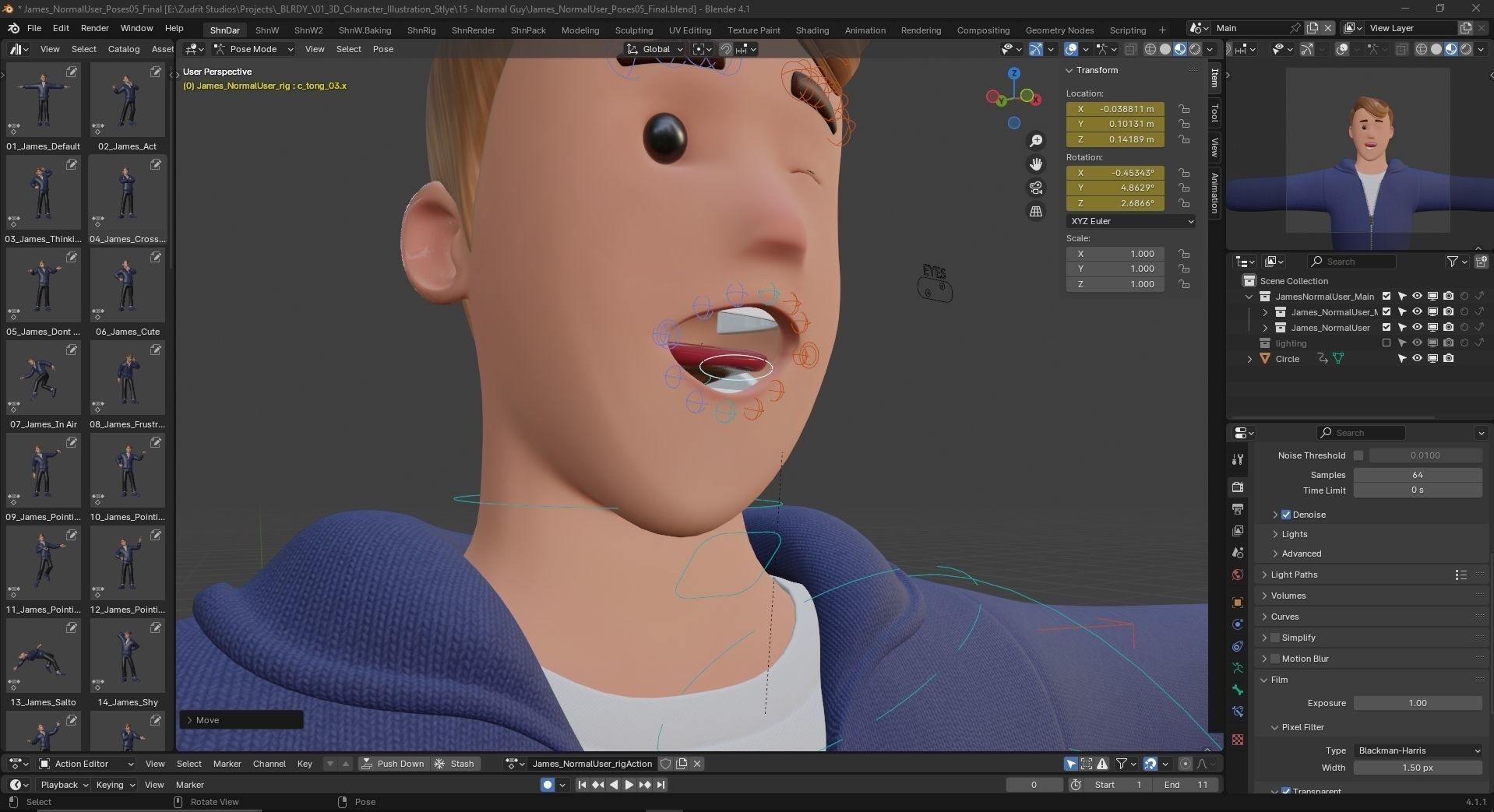 Cartoon Man Rigged Low-poly 3D model_6