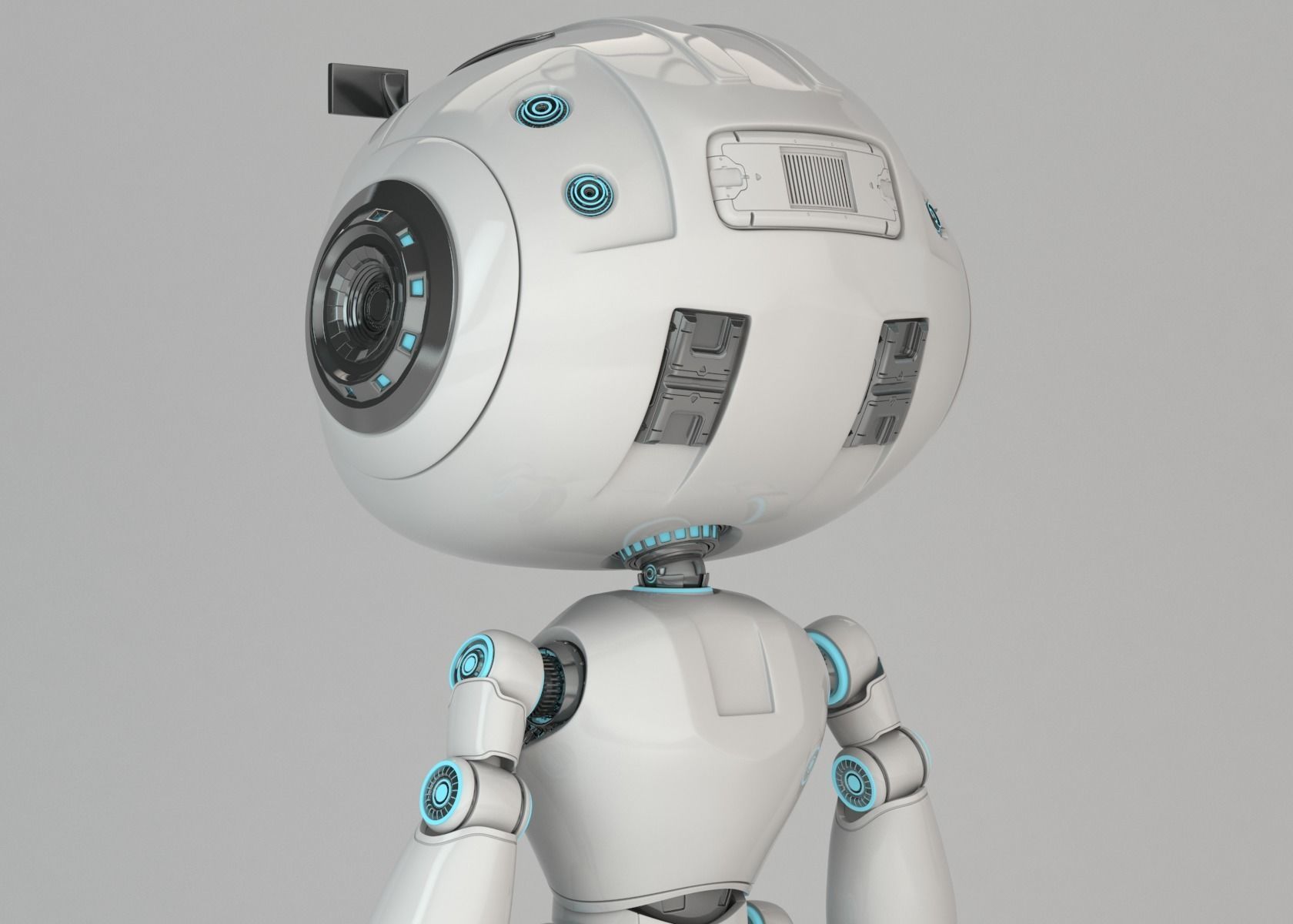 Cartoon Robot Rigged Low-poly 3D model_9