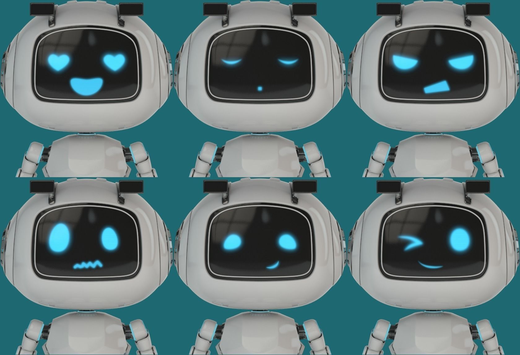 Cartoon Robot Rigged Low-poly 3D model_2