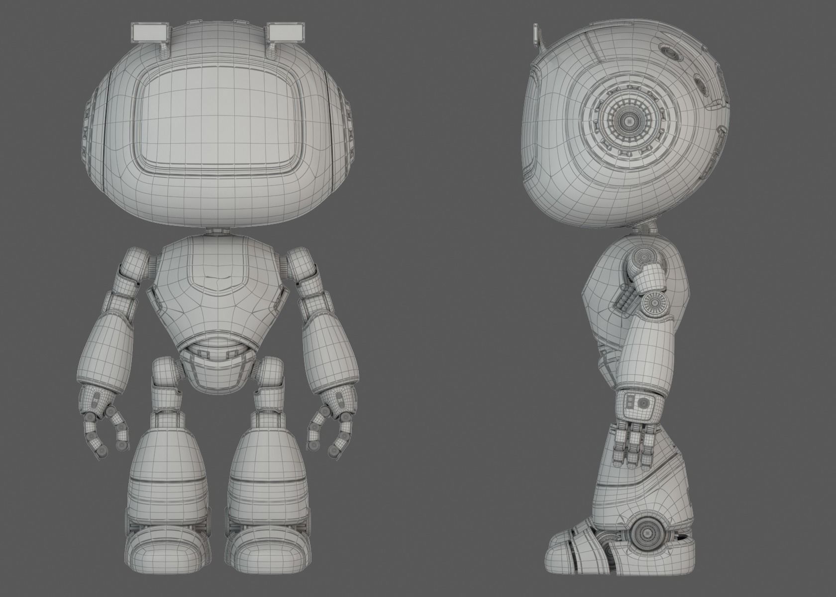 Cartoon Robot Rigged Low-poly 3D model_13