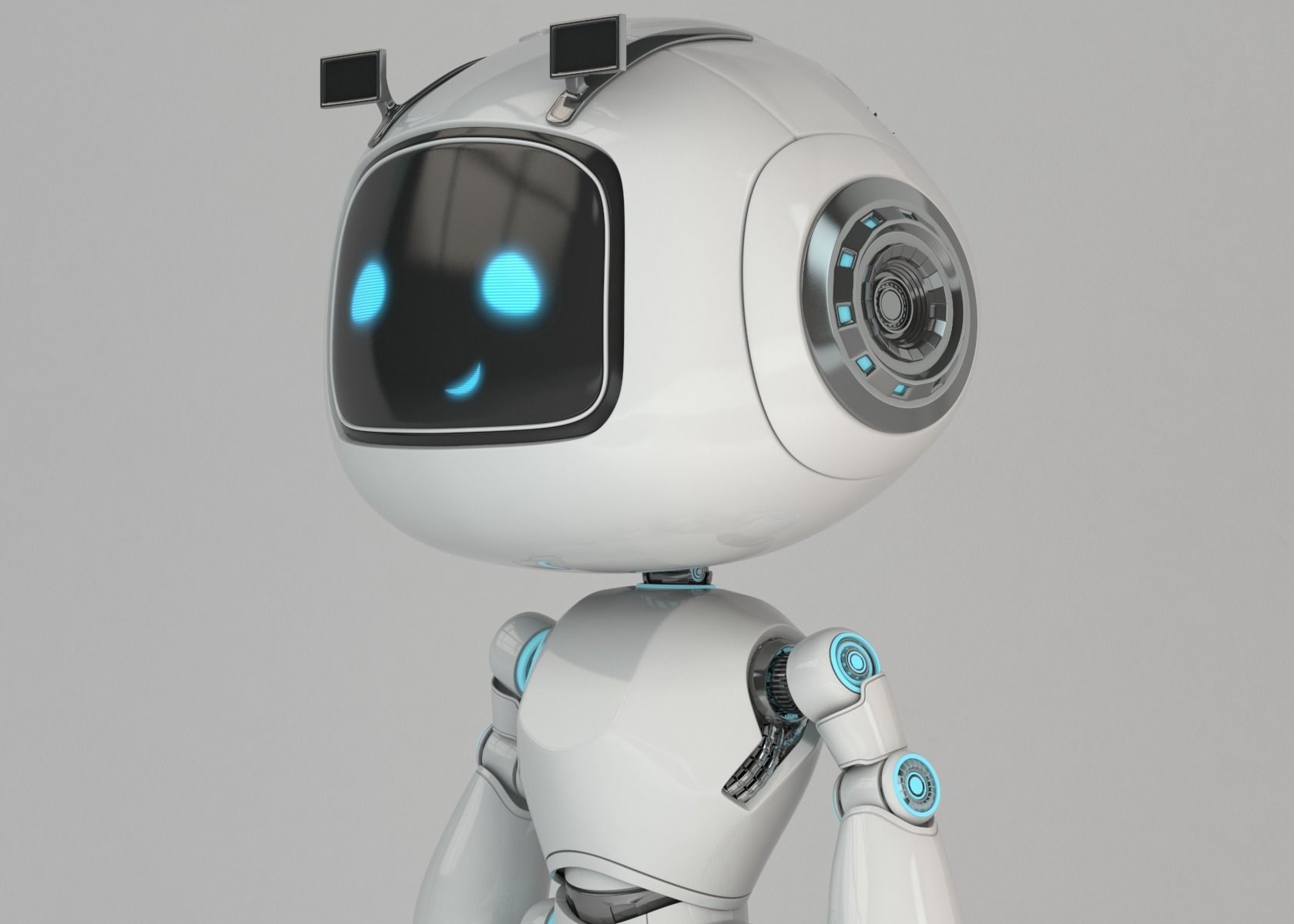 Cartoon Robot Rigged Low-poly 3D model_8