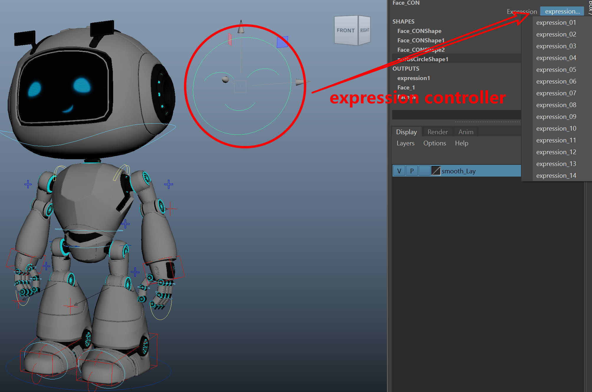 Cartoon Robot Rigged Low-poly 3D model_17