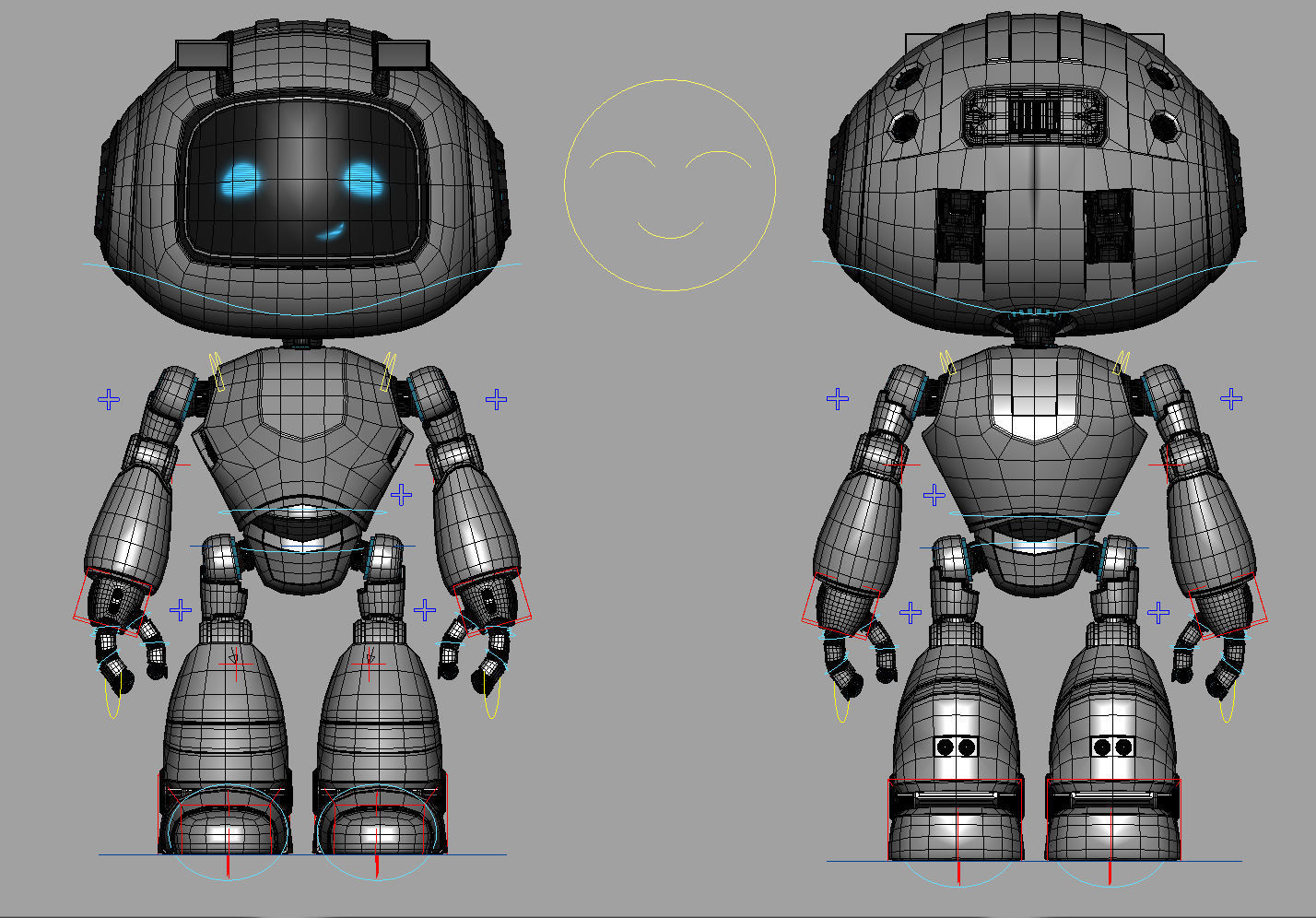 Cartoon Robot Rigged Low-poly 3D model_18