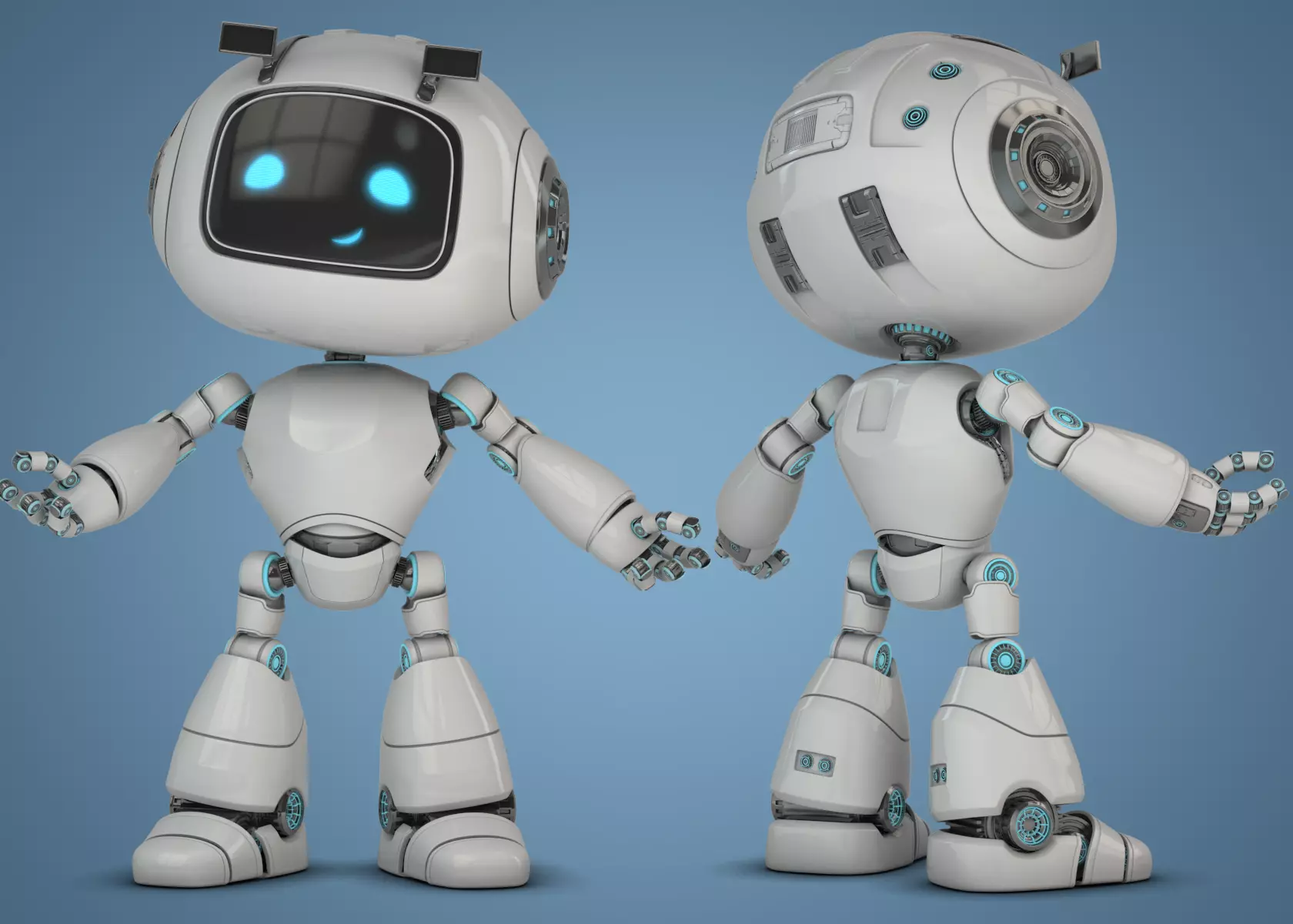 Cartoon Robot Rigged Low-poly 3D model_0
