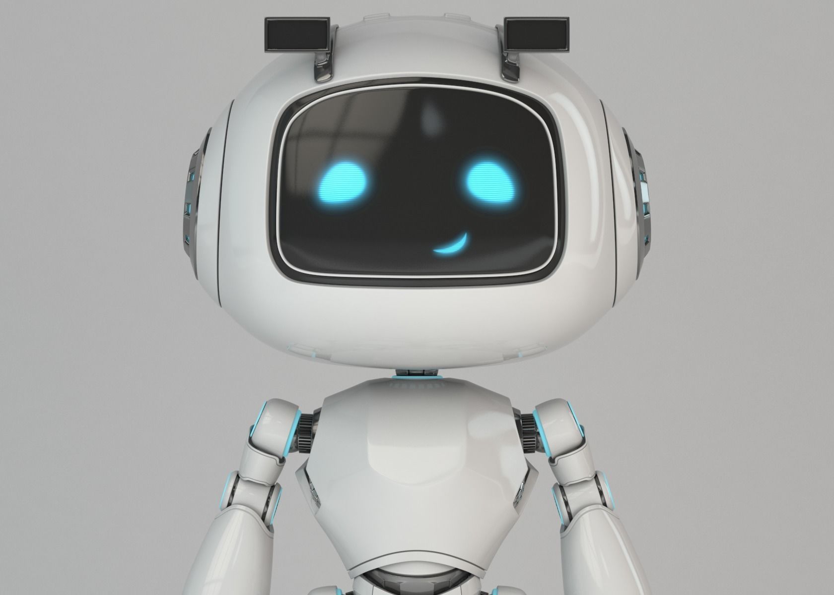 Cartoon Robot Rigged Low-poly 3D model_7