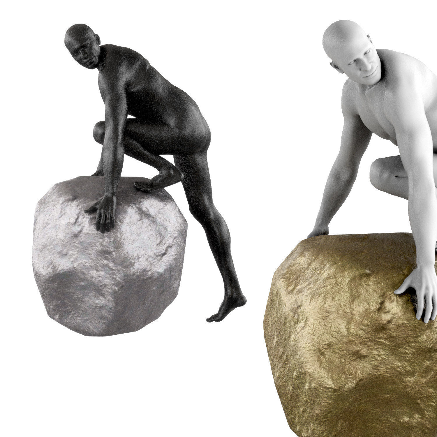 Kailoni Statue white gold 3D model_8