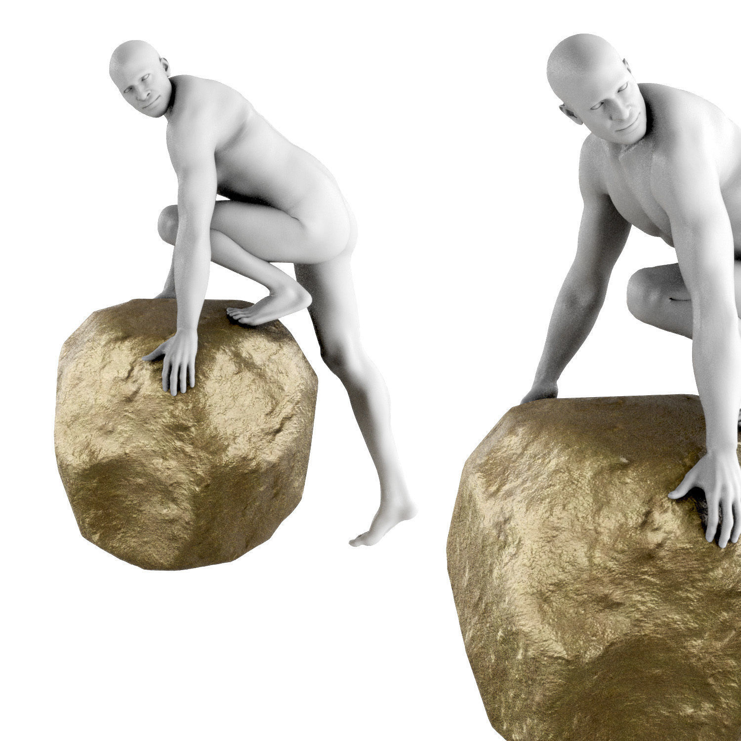 Kailoni Statue white gold 3D model_4