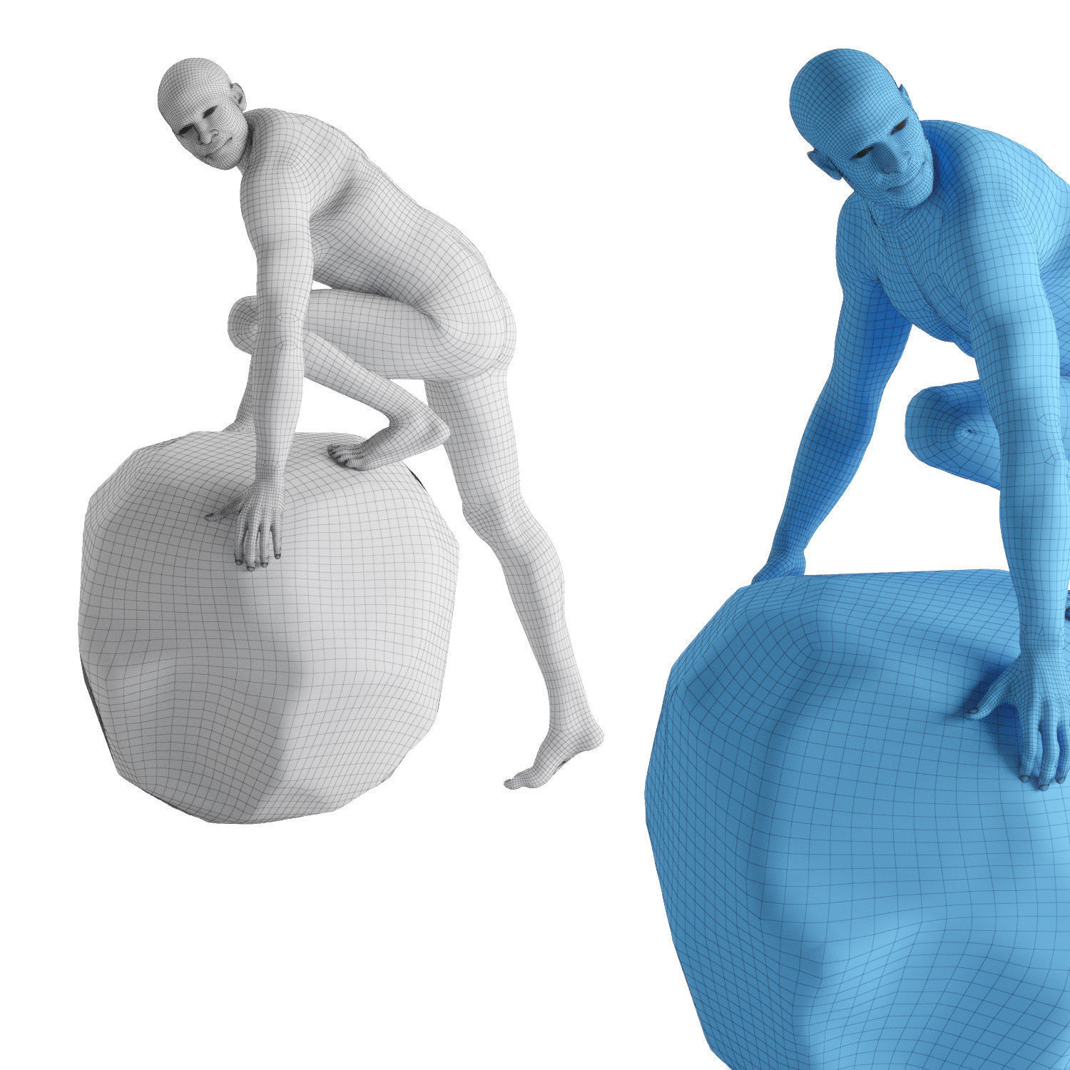 Kailoni Statue white gold 3D model_7