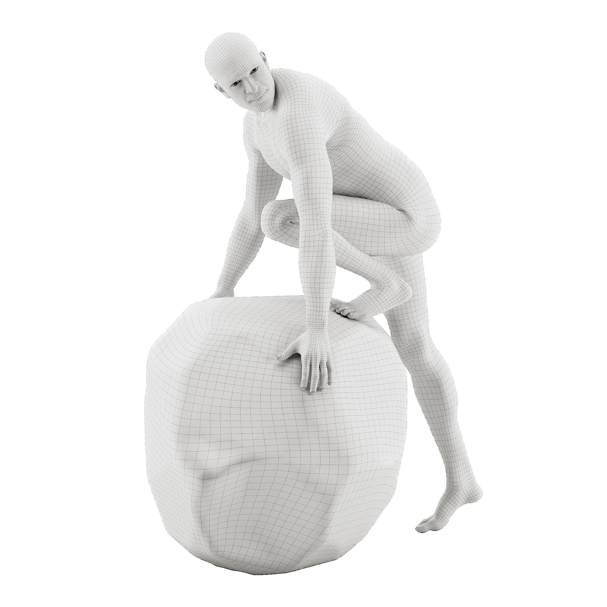 Kailoni Statue white gold 3D model_3