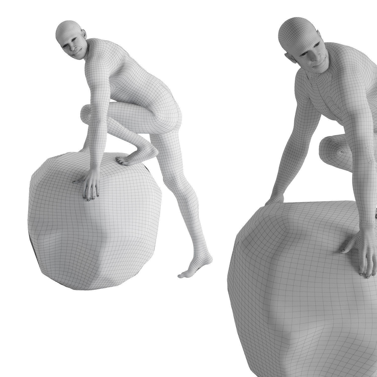 Kailoni Statue white gold 3D model_5