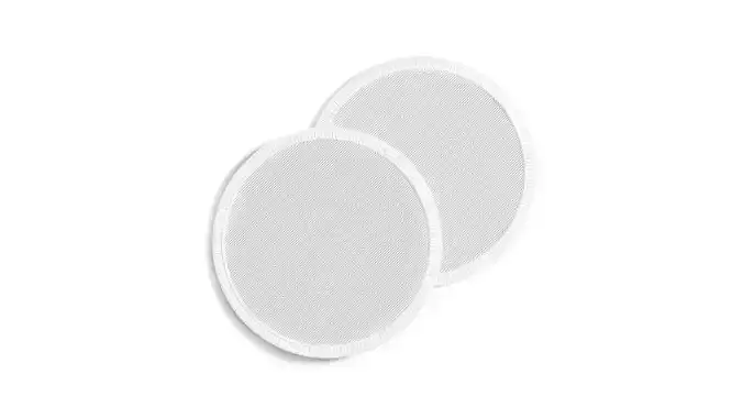 White Round Embroidered Patch Stack - lying circle badge pair