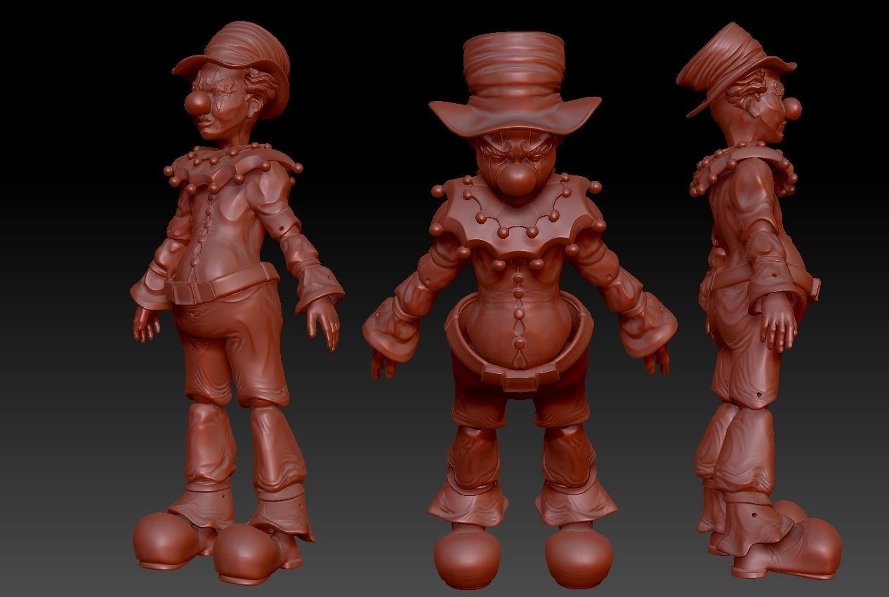 Articulated Clown Figure 3D Print Model 8cm 16cm 24cm 3D print model_2
