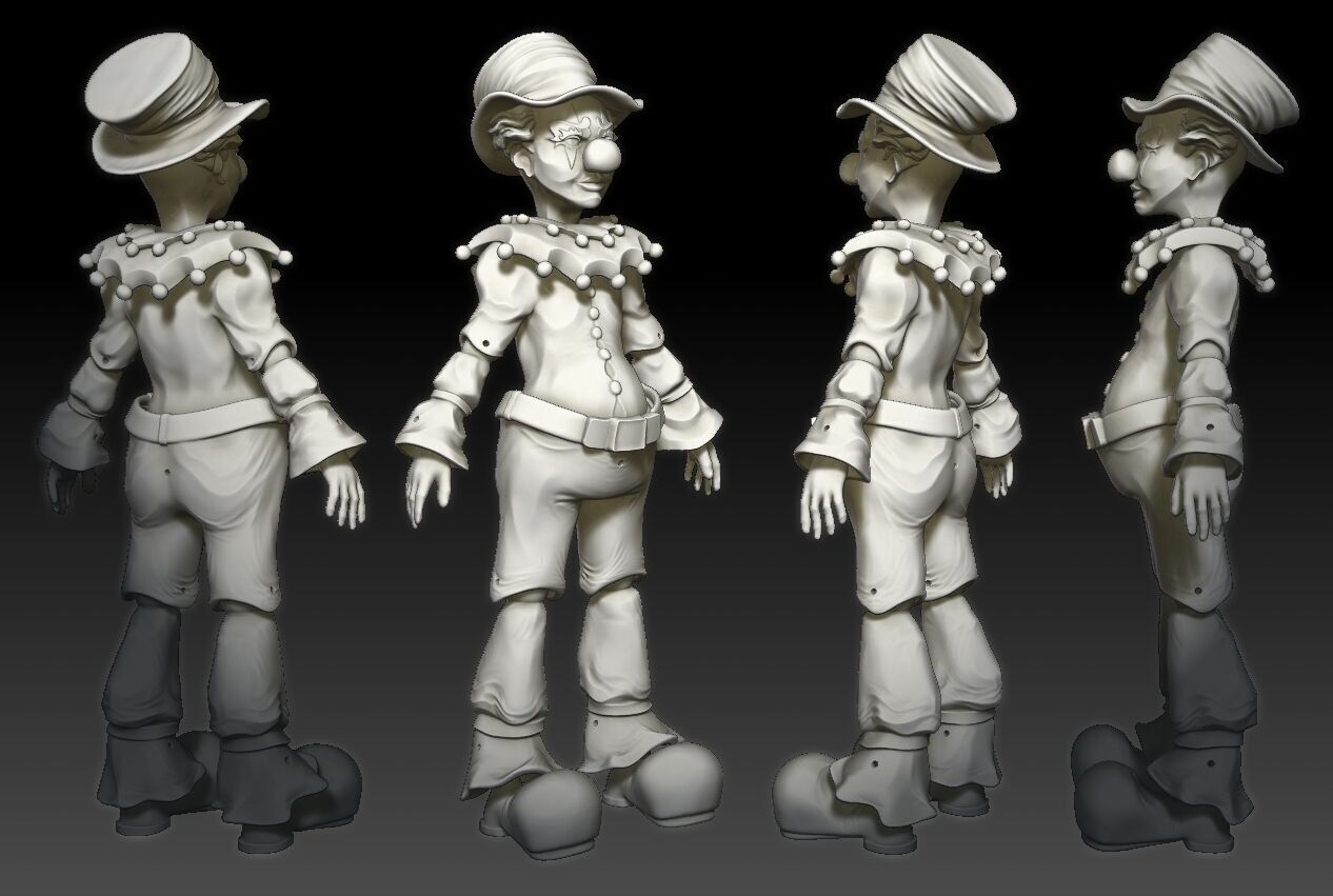 Articulated Clown Figure 3D Print Model 8cm 16cm 24cm 3D print model_19