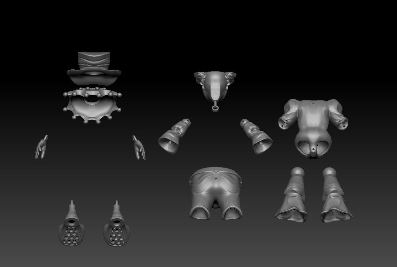 Articulated Clown Figure 3D Print Model 8cm 16cm 24cm 3D print model_26