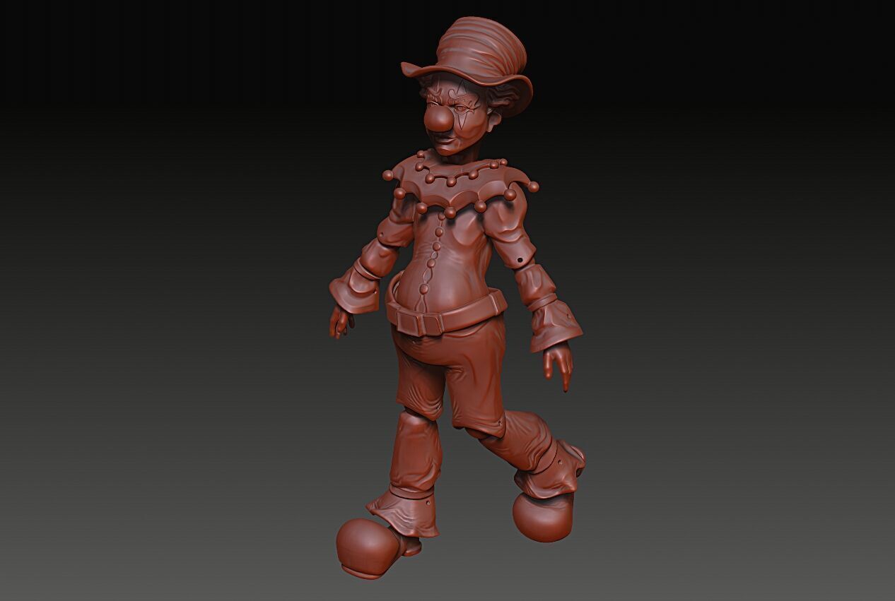 Articulated Clown Figure 3D Print Model 8cm 16cm 24cm 3D print model_3
