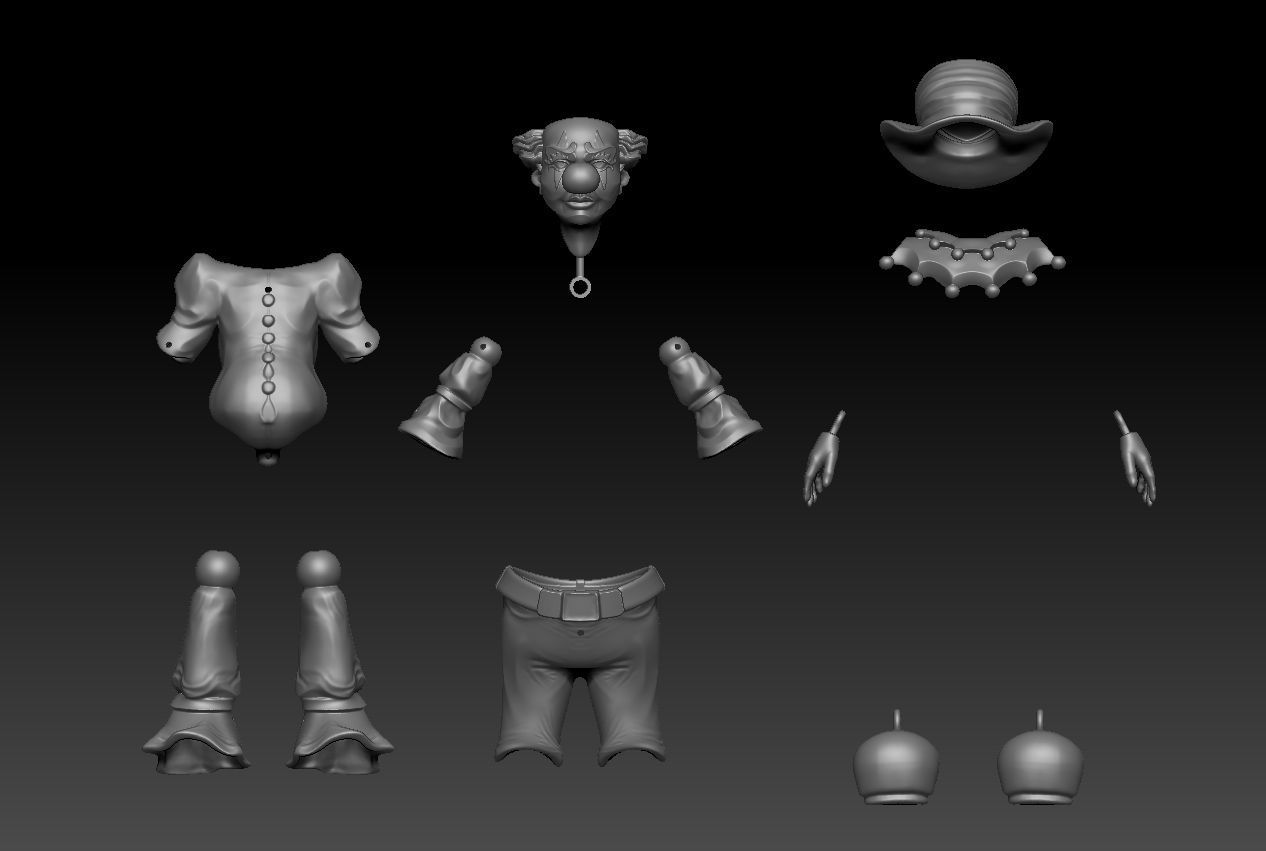 Articulated Clown Figure 3D Print Model 8cm 16cm 24cm 3D print model_25