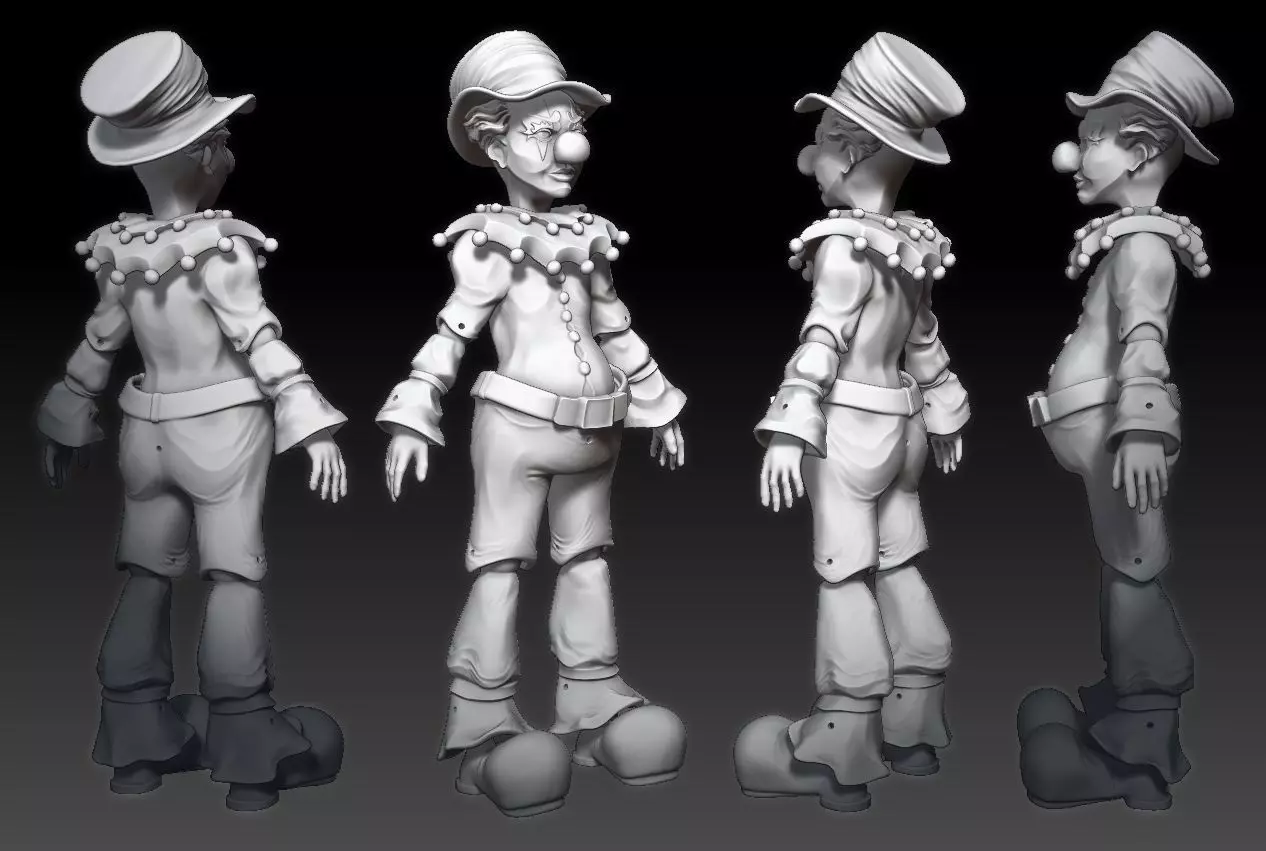 Articulated Clown Figure 3D Print Model 8cm 16cm 24cm 3D print model_0