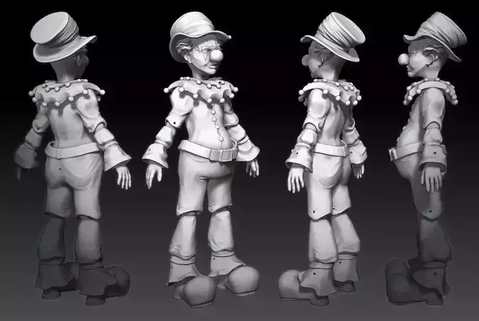 Articulated Clown Figure 3D Print Model 8cm 16cm 24cm