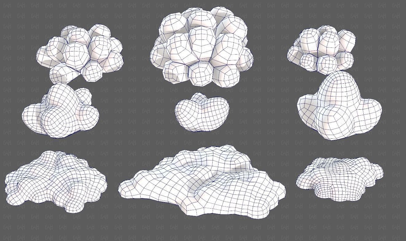 Trees Cartoon V62 Low-poly 3D model_30