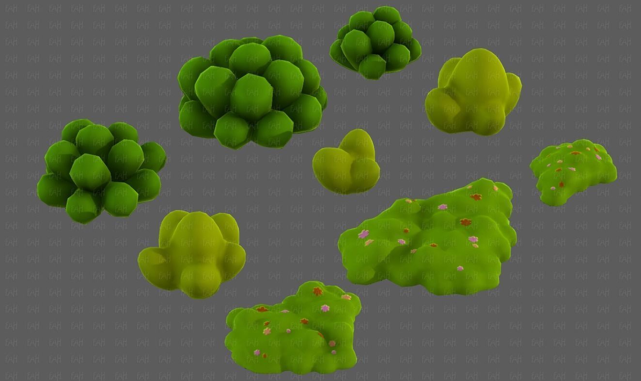 Trees Cartoon V62 Low-poly 3D model_43